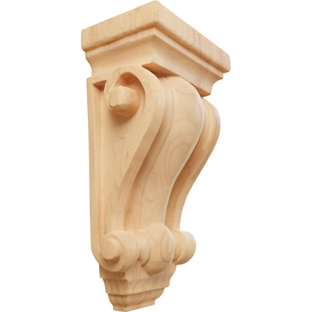 Ekena Millwork 4"W x 2 1/2"D x 7 1/2"H Cole Pilaster Wood Corbel, Red Oak CORW04X02X07CORO